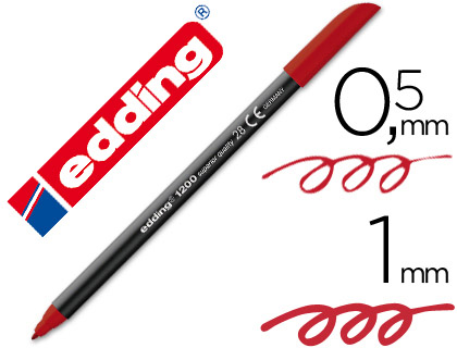 Rotulador edding 1200 tinta roja inglés